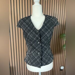 michael kors button up tweed top